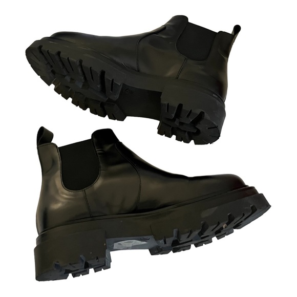 FREE PEOPLE BLACK LEATHER BOOTIES ANKLE SHOES NEW 36-6 - Picture 5 of 9